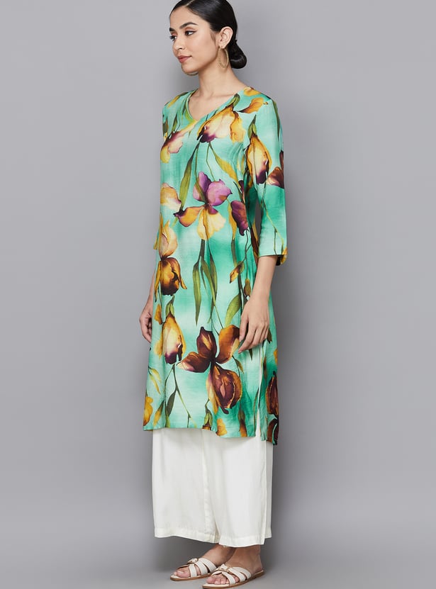 W Floral Print Straight Kurta