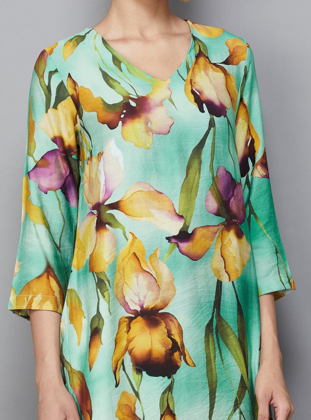 W Floral Print Straight Kurta