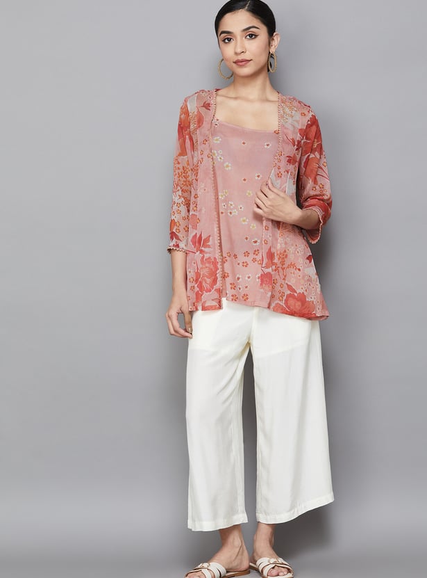 W Floral Print Kurti Set