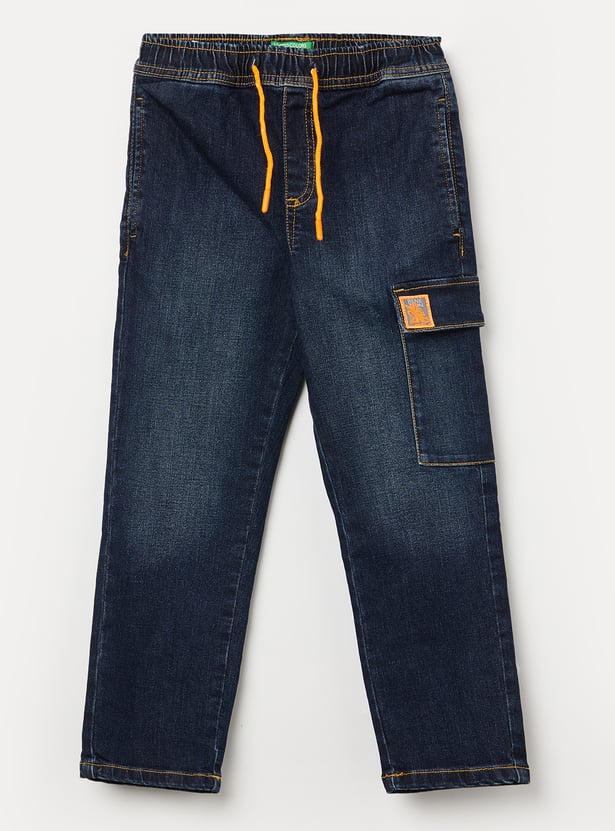 UNITED COLORS OF BENETTON Boys Dark Wash Regular Fit Jeans