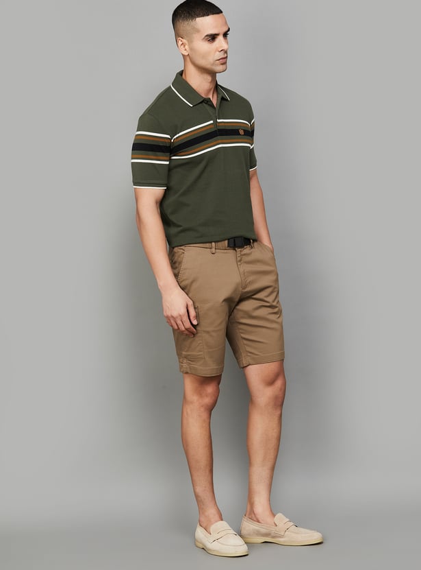 FAHRENHEIT Striped Polo T-shirt
