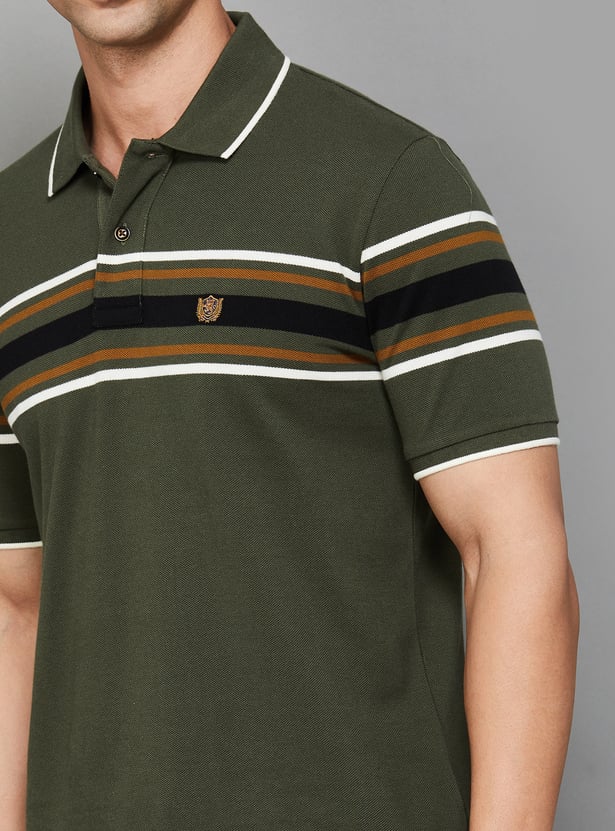 FAHRENHEIT Striped Polo T-shirt