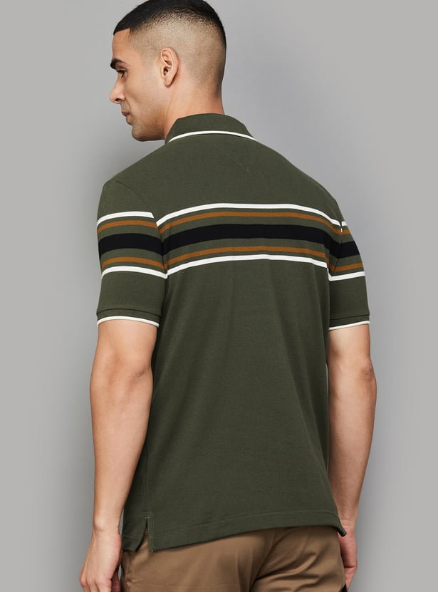 FAHRENHEIT Striped Polo T-shirt