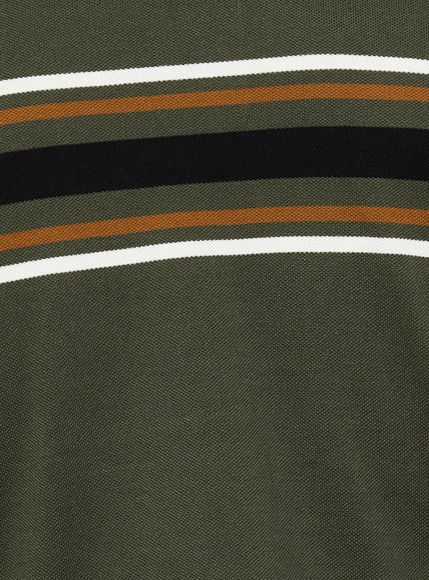 FAHRENHEIT Striped Polo T-shirt