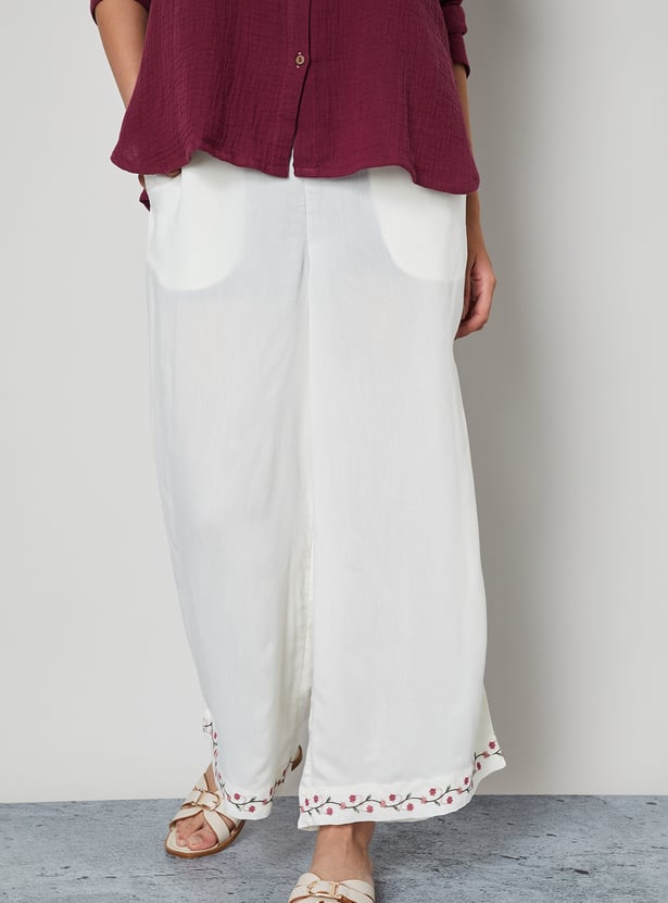 MELANGE Embroidered Palazzos