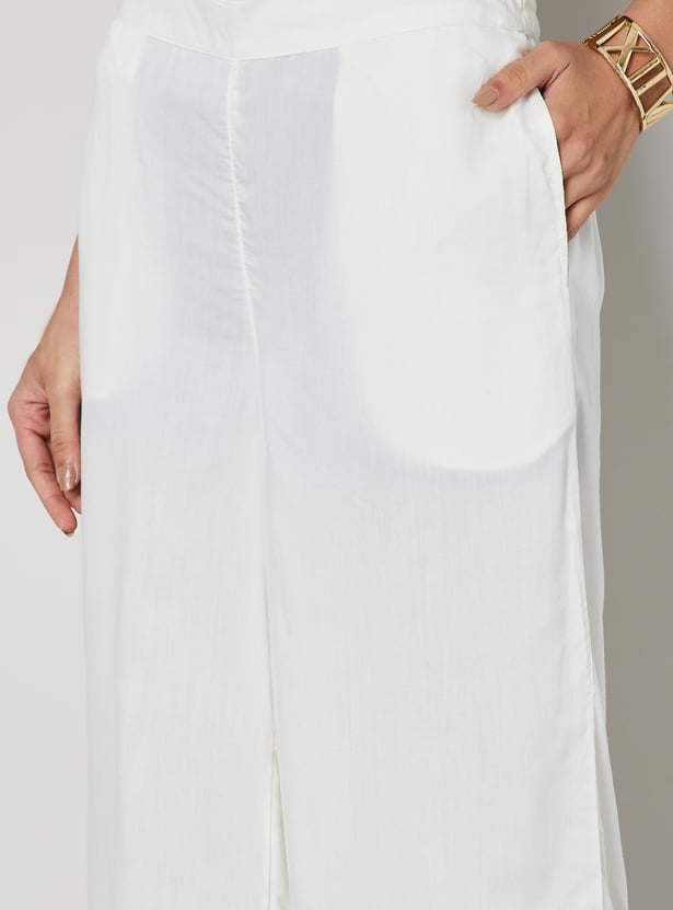 MELANGE Embroidered Palazzos