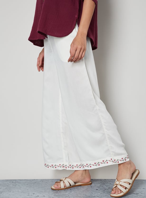 MELANGE Embroidered Palazzos