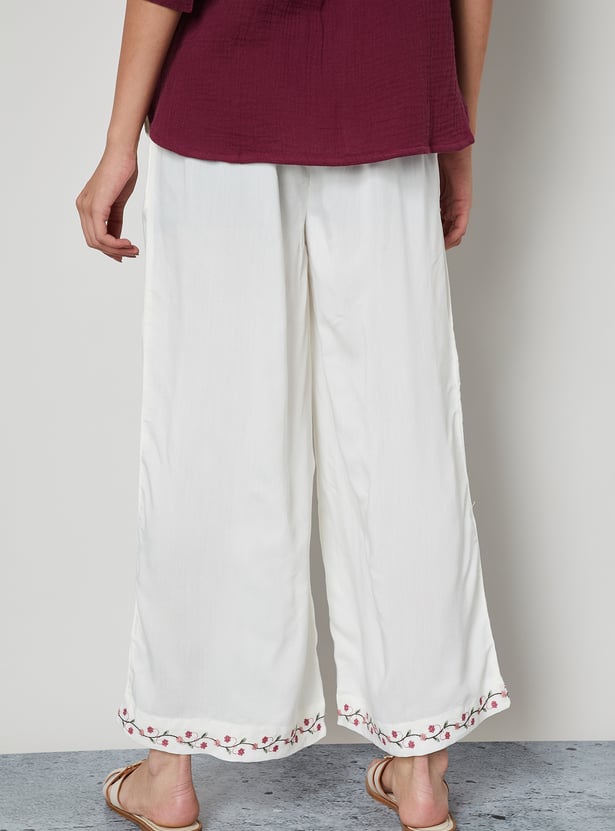 MELANGE Embroidered Palazzos