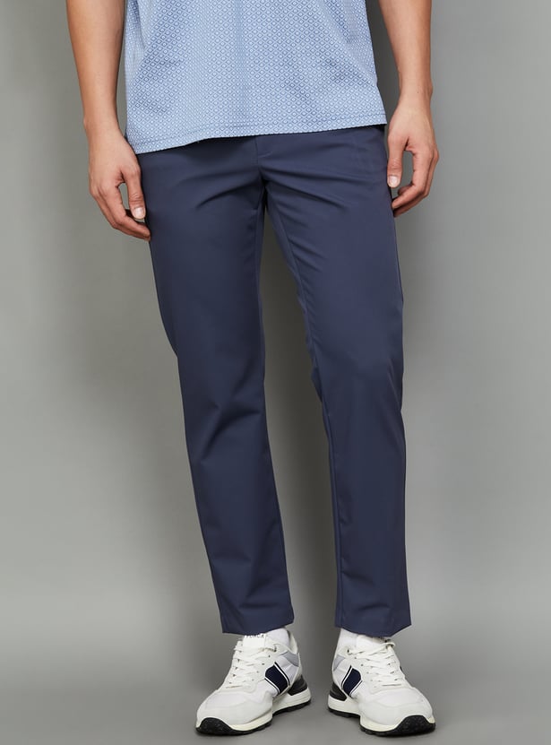 ALLEN SOLLY Solid Slim Tapered Trousers