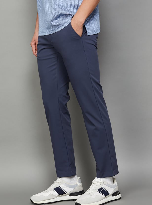 ALLEN SOLLY Solid Slim Tapered Trousers