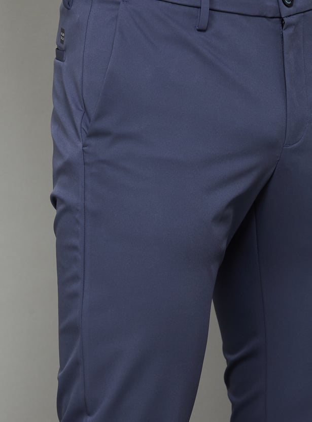 ALLEN SOLLY Solid Slim Tapered Trousers