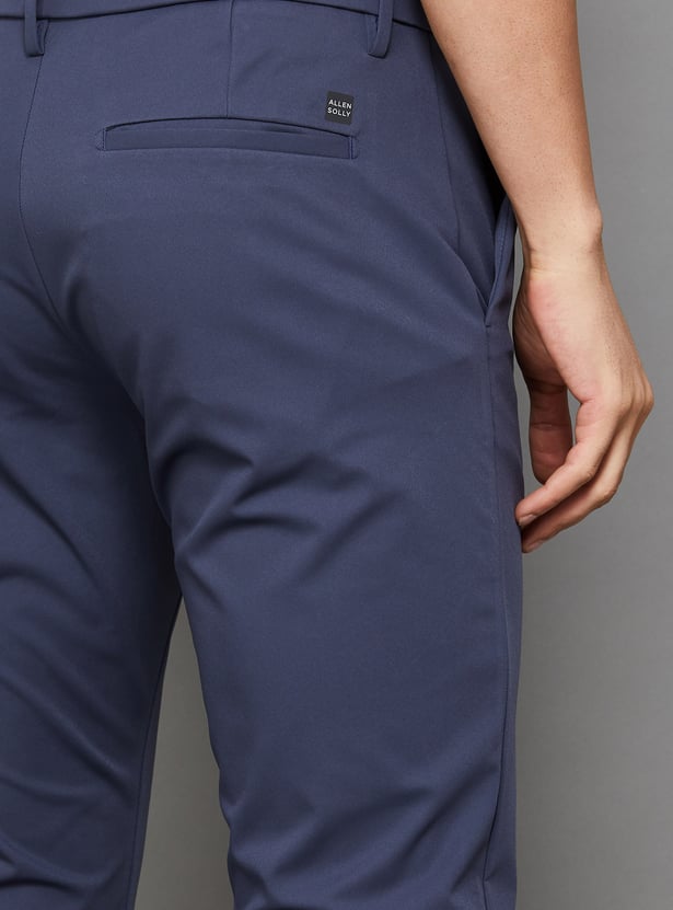 ALLEN SOLLY Solid Slim Tapered Trousers
