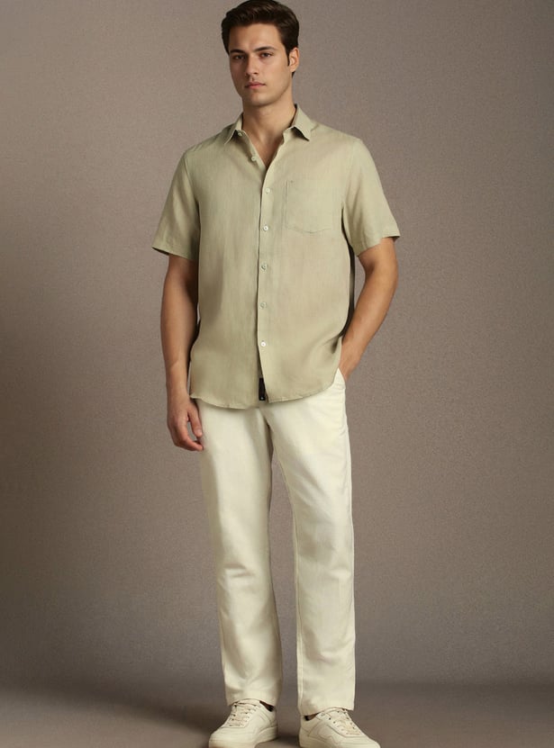 LOUIS PHILIPPE Solid Regular Fit Formal Shirt
