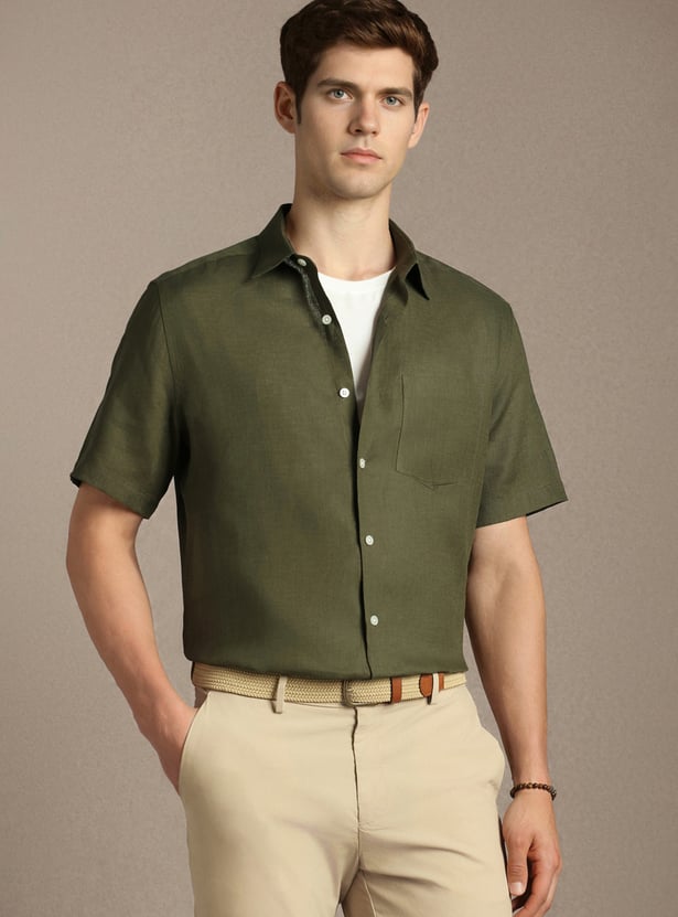 LOUIS PHILIPPE Solid Regular Fit Formal Shirt