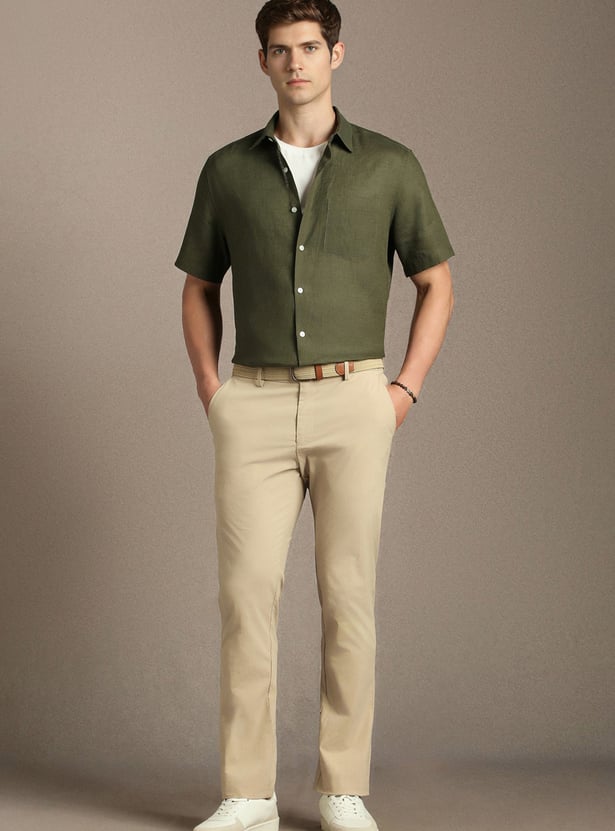 LOUIS PHILIPPE Solid Regular Fit Formal Shirt