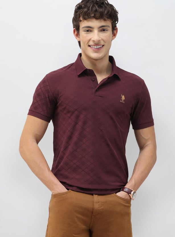 US POLO ASSN Textured Polo T-shirt
