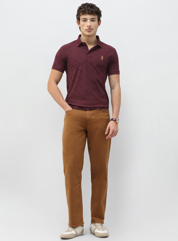 US POLO ASSN Textured Polo T-shirt