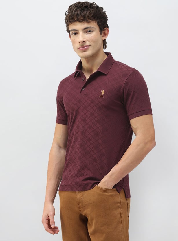 US POLO ASSN Textured Polo T-shirt
