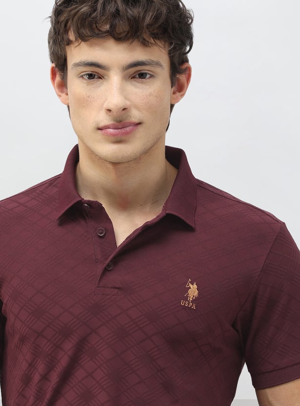 US POLO ASSN Textured Polo T-shirt