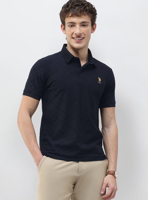US POLO ASSN Textured Polo T-shirt