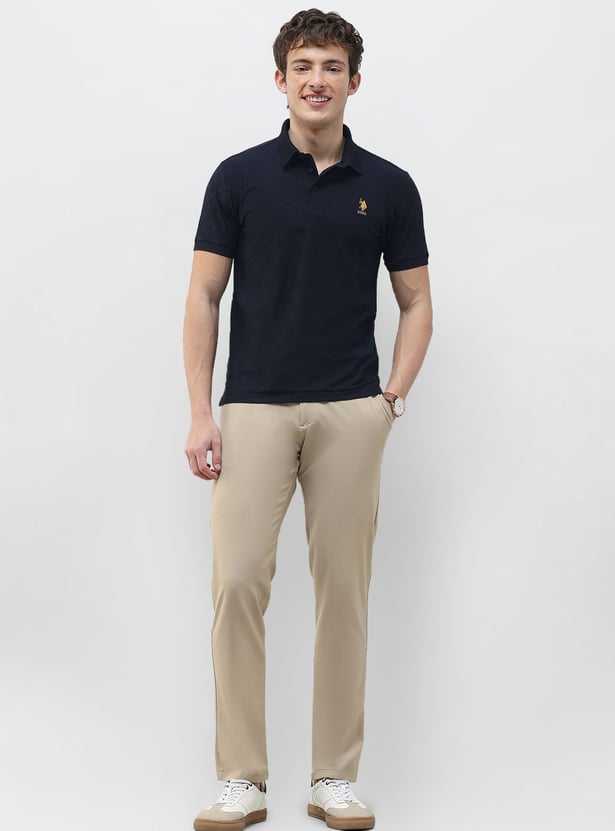 US POLO ASSN Textured Polo T-shirt