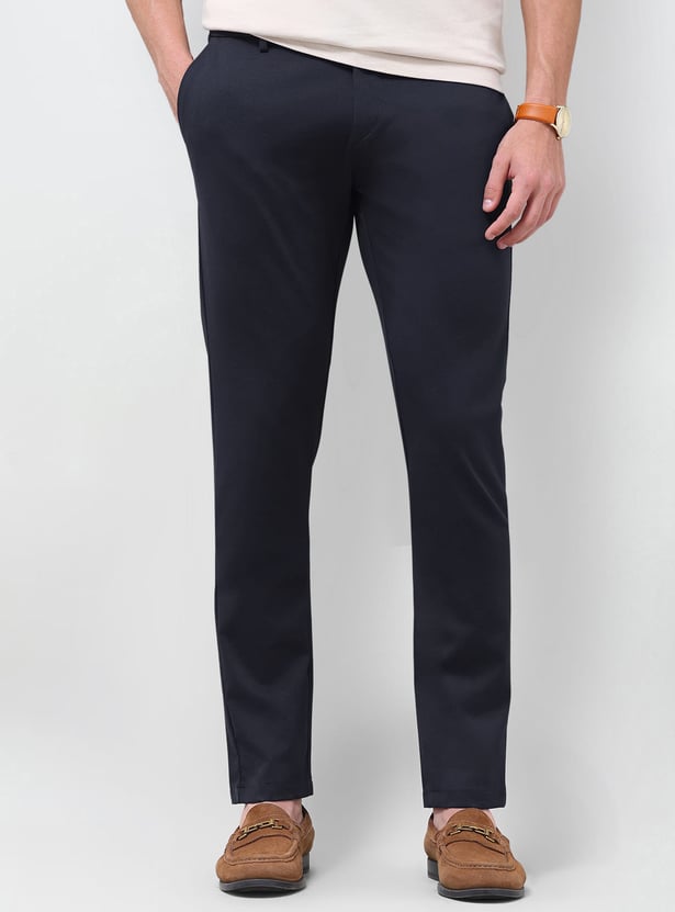 US POLO ASSN Solid Slim Tapered Trousers