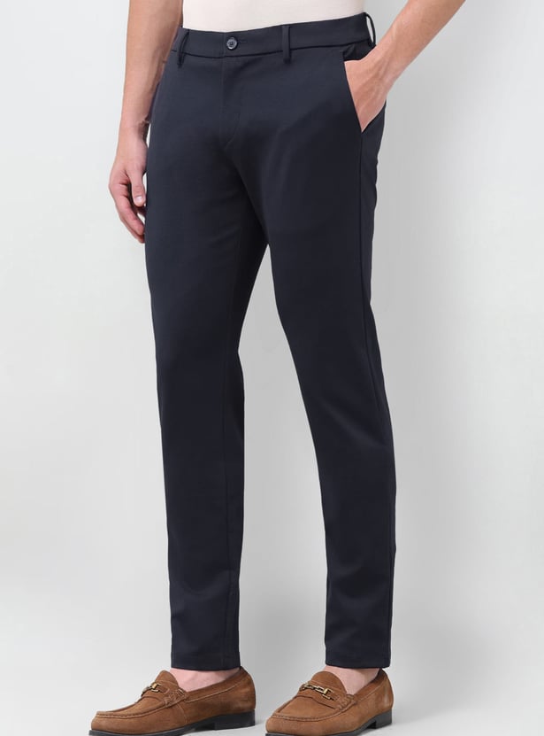US POLO ASSN Solid Slim Tapered Trousers