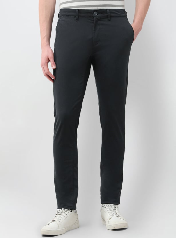 US POLO ASSN Solid Slim Tapered Trousers