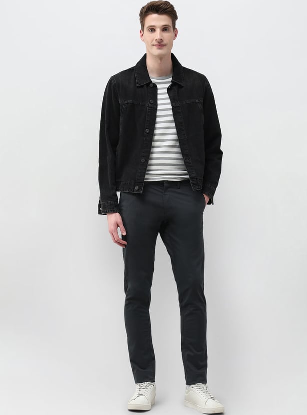 US POLO ASSN Solid Slim Tapered Trousers