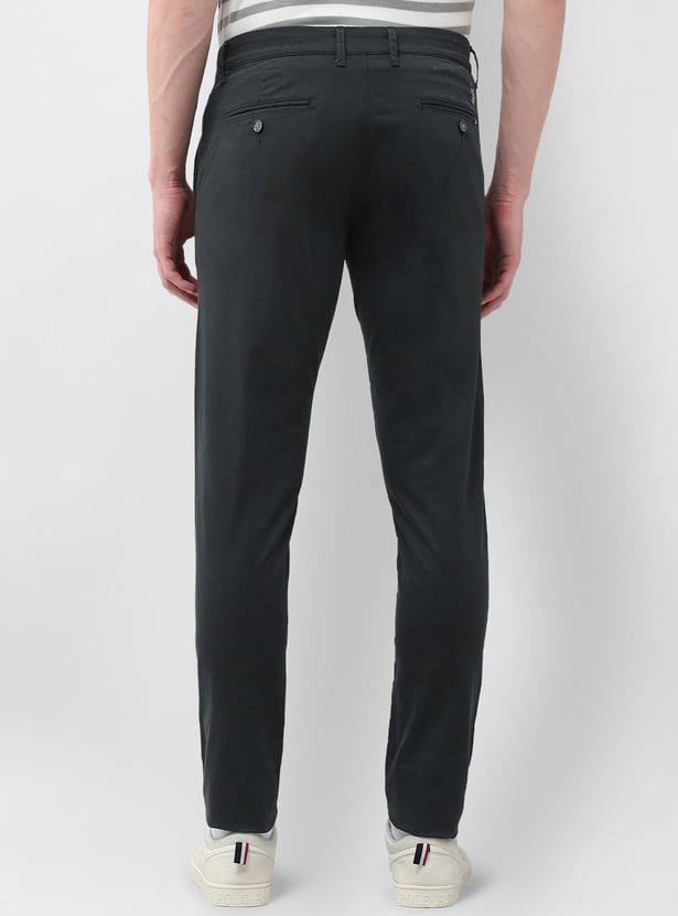 US POLO ASSN Solid Slim Tapered Trousers
