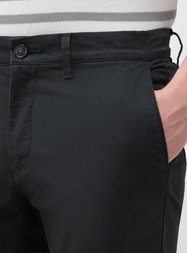 US POLO ASSN Solid Slim Tapered Trousers