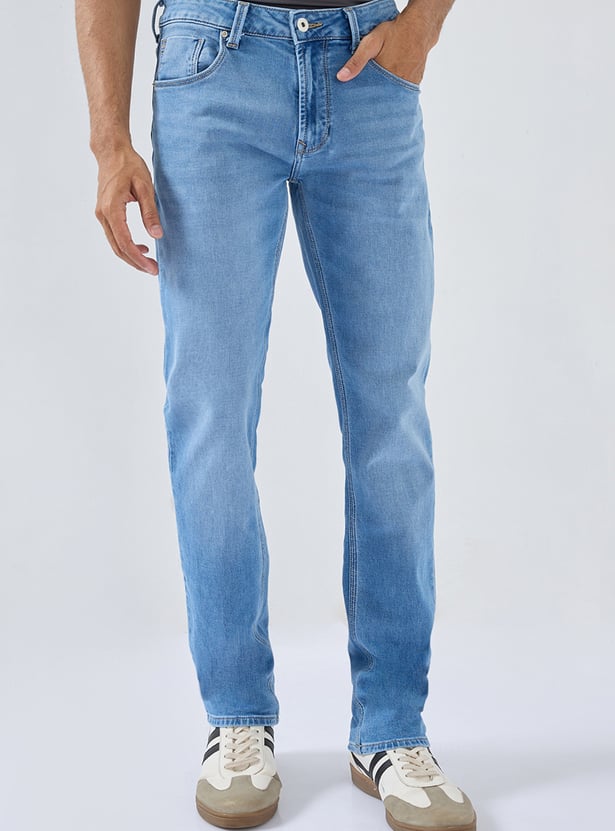 SPYKAR Washed Regular Tapered Jeans
