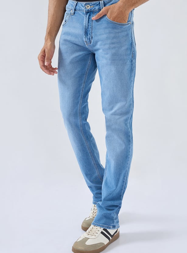 SPYKAR Washed Regular Tapered Jeans