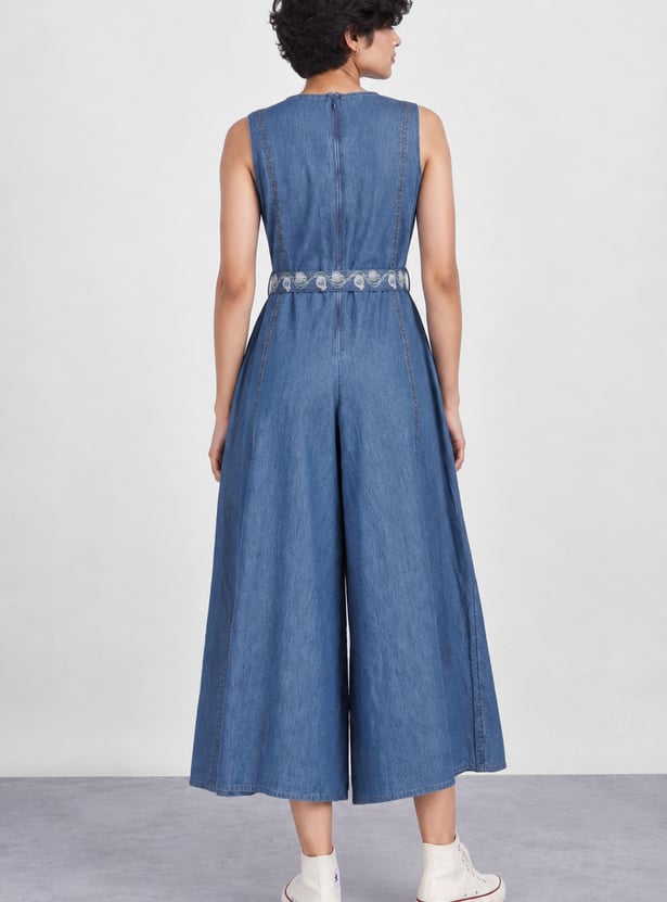 COLOUR ME BY MELANGE Solid Belted Jumpsuit