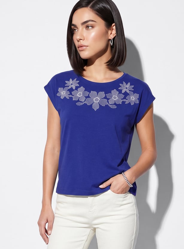 FAME FOREVER Floral Print T-shirt