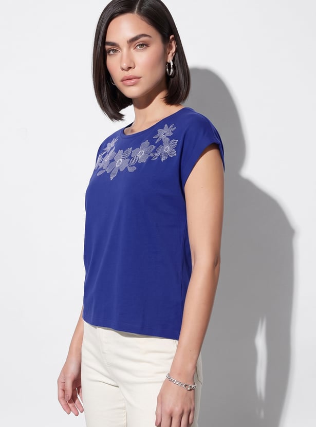 FAME FOREVER Floral Print T-shirt