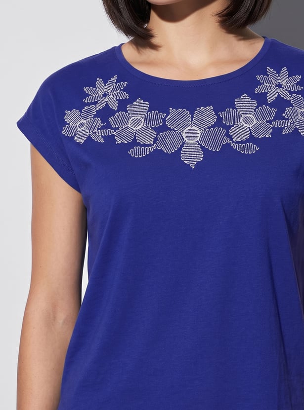 FAME FOREVER Floral Print T-shirt