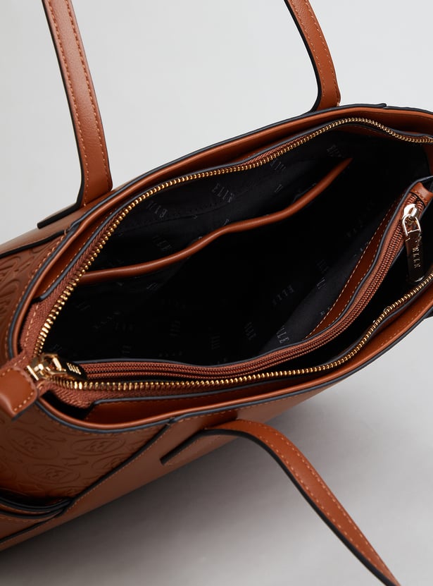 ELLE Embossed Shoulder Bag