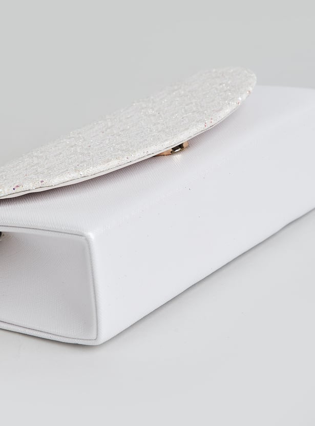CODE Embellished Foldover Clutch with Sling