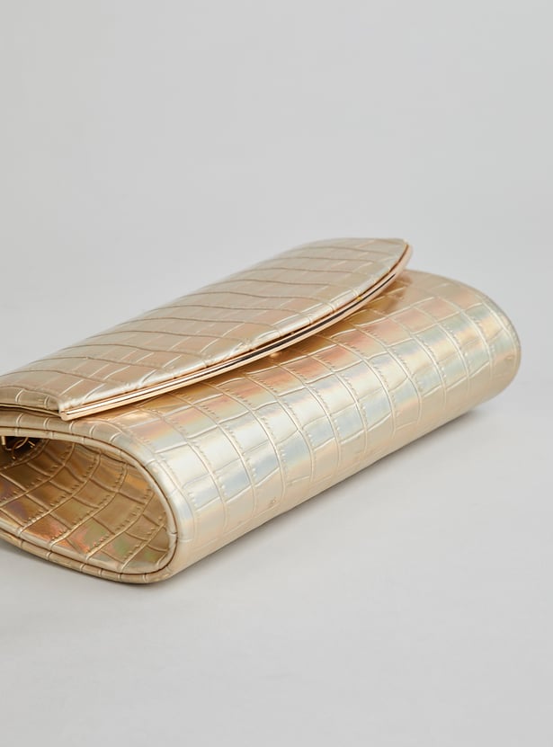 CODE Textured Foldover Clutch with Sling