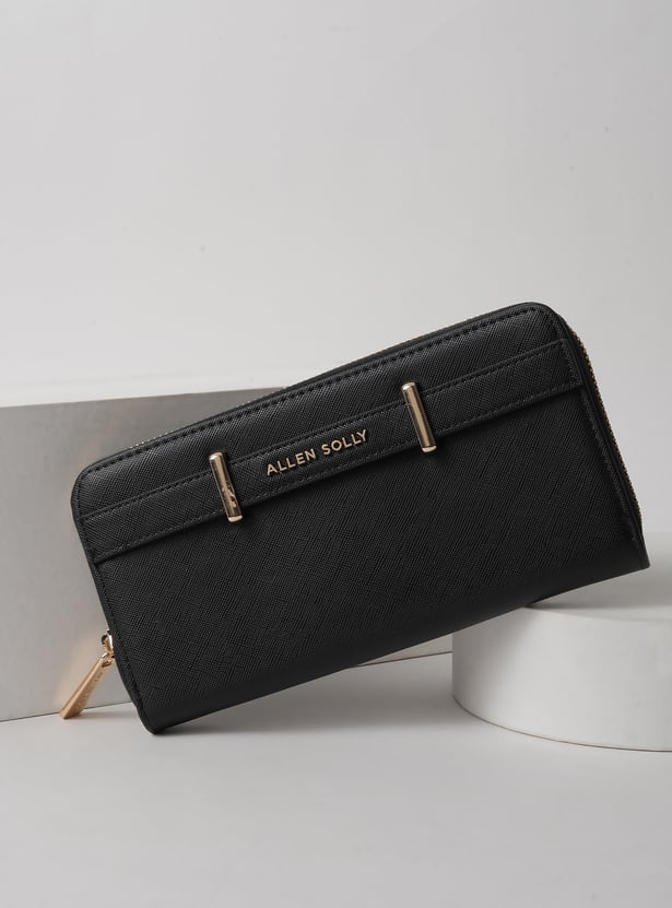 ALLEN SOLLY Solid Zip-Around Wallet