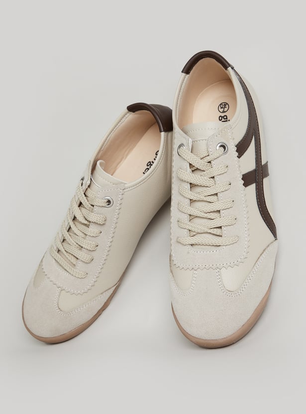 GINGER Contrast Striped Lace-Up Sneakers