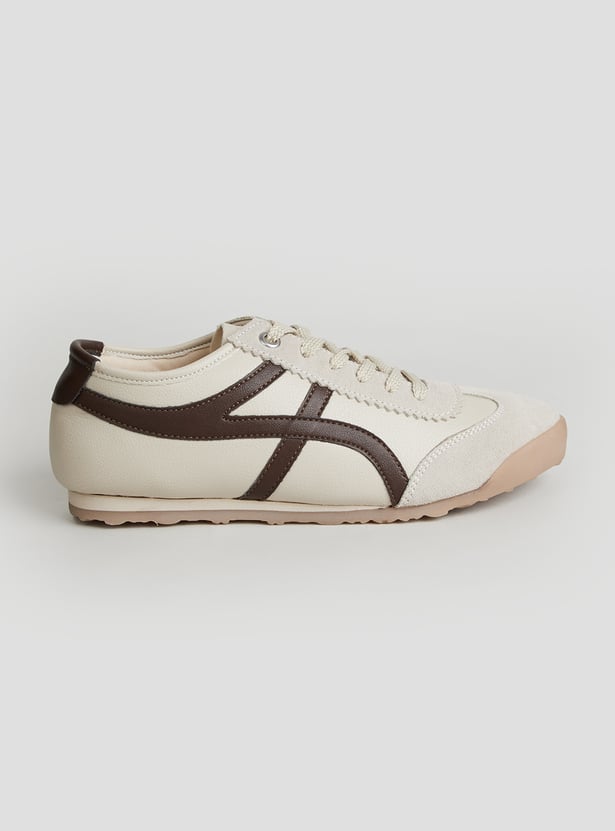 GINGER Contrast Striped Lace-Up Sneakers