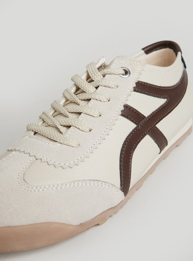 GINGER Contrast Striped Lace-Up Sneakers