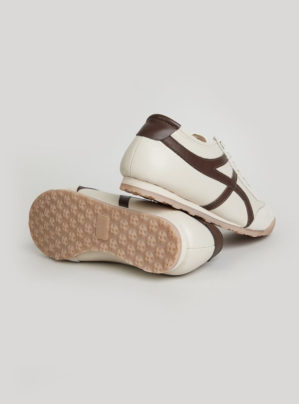 GINGER Contrast Striped Lace-Up Sneakers