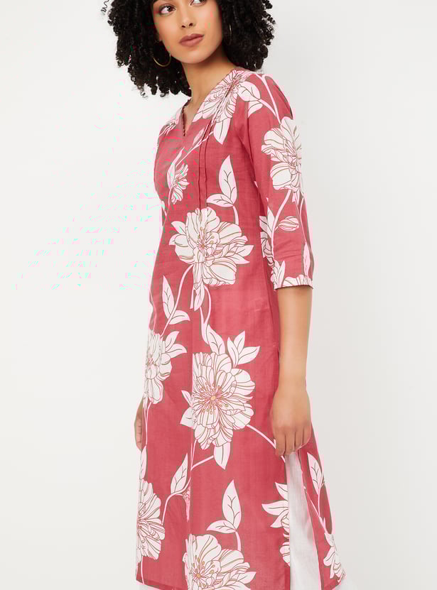 Women Floral Printed Straight Kurta - Pack of 2