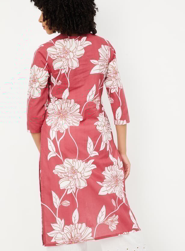 Women Floral Printed Straight Kurta - Pack of 2