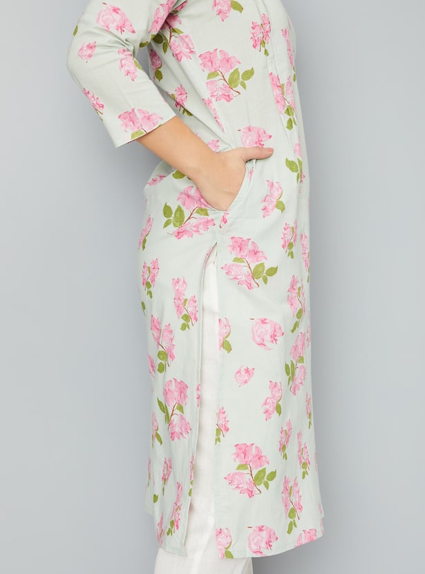 Women Floral Printed Straight Kurta - Pack of 2
