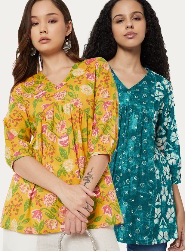 Women Printed Tunic - Pack of 2