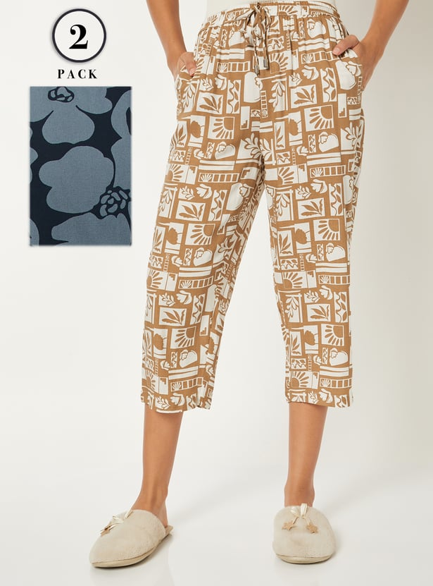Women Printed Capris - Pack of 2